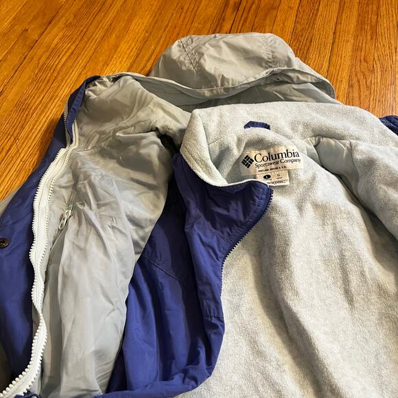 Columbia Coat Womens Large 3 in 1 Interchange Light Gray Winter Jacket Hooded - Picture 5 of 9
